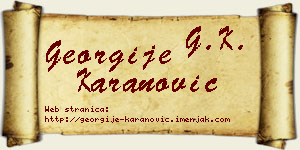 Georgije Karanović vizit kartica